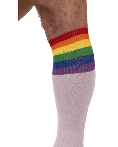 Chaussettes hautes Pride Football Blanches  Couleur principale:Blanc