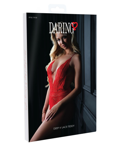 Body Deep-V Lace Rouge  Couleur principale:Rouge