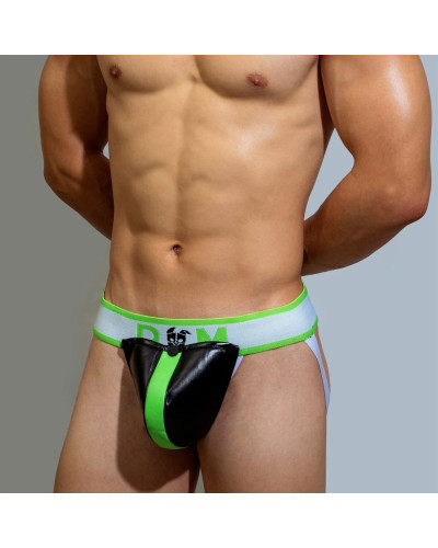 Jockstrap Neo Dungeon Noir-Vert fluo  Couleur principale:Noir Couleur secondaire:Vert