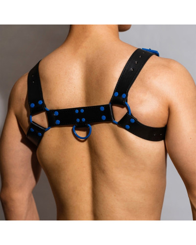 Harnais Fetish Oros Noir-Bleu Taille:TU Taille Unique Couleur principale:Noir Couleur secondaire:Bleu