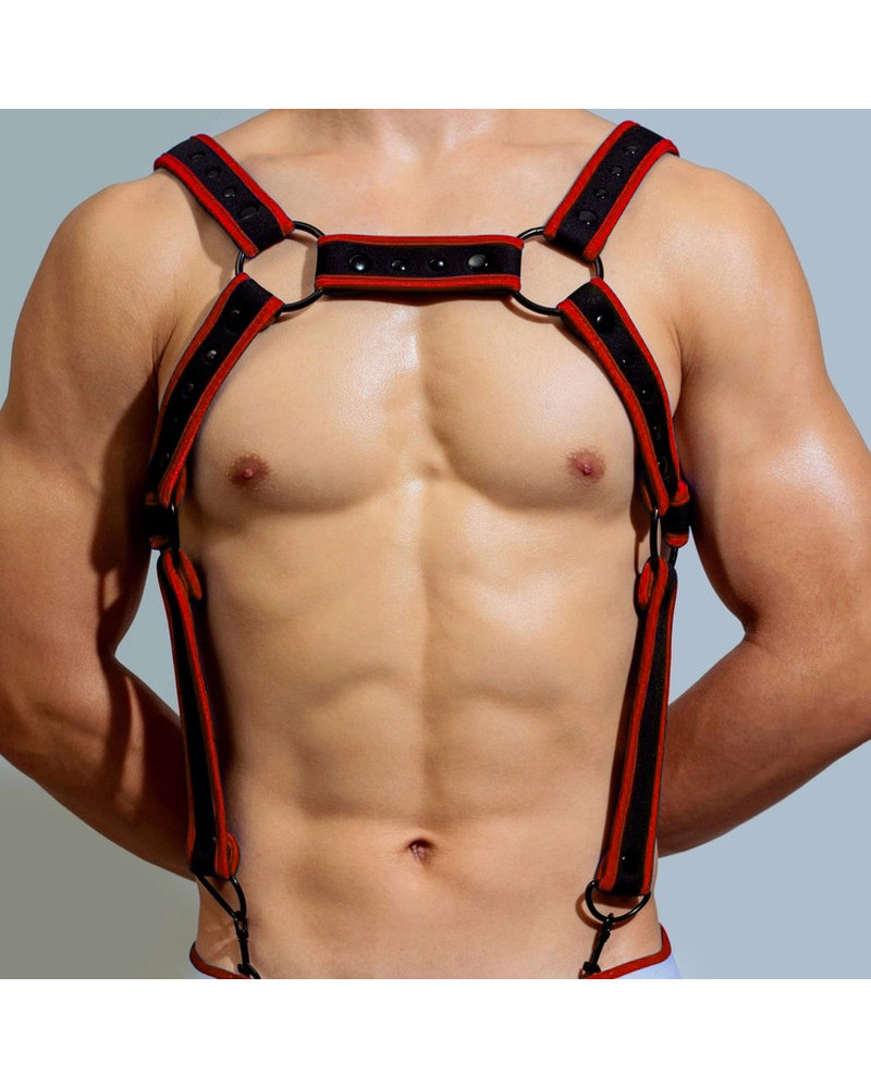 Harnais en néoprène Neo Chest Noir-Rouge Taille:TU Taille Unique Couleur principale:Noir Couleur secondaire:Rouge
