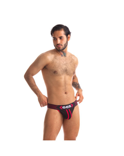 Jockstrap Rally 665 Noir-Rouge  Couleur principale:Noir Couleur secondaire:Rouge