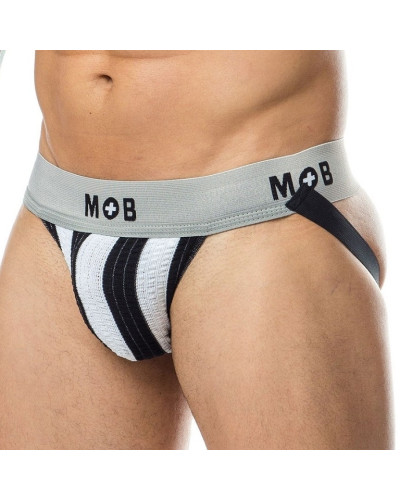 Jockstrap Mob Classic Blanc-Noir  Couleur principale:Noir Couleur secondaire:Noir