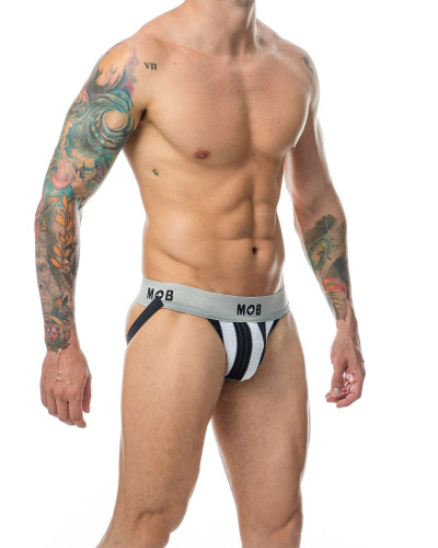 Jockstrap Mob Classic Blanc-Noir  Couleur principale:Noir Couleur secondaire:Noir