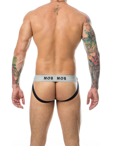Jockstrap Mob Classic Blanc-Noir  Couleur principale:Noir Couleur secondaire:Noir