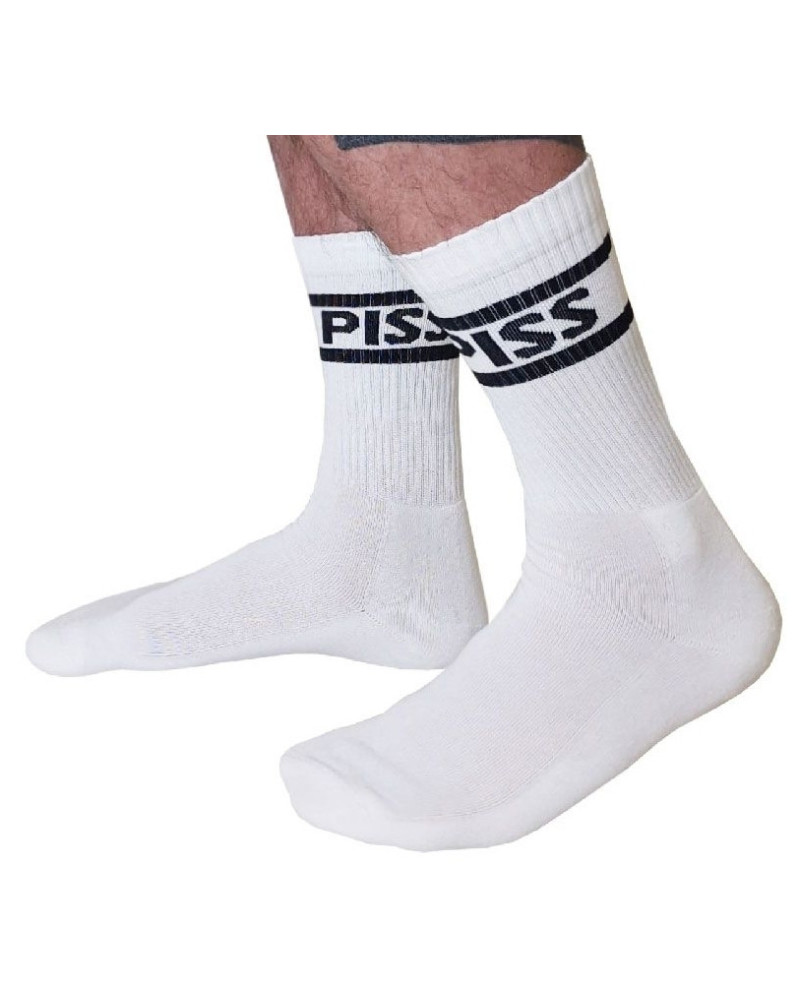 Chaussettes blanches Piss Crew Socks  Couleur principale:Blanc