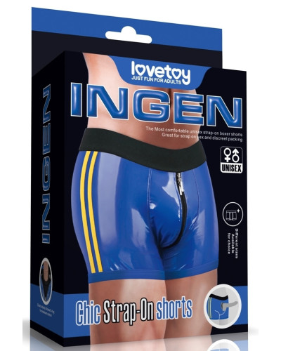 Boxer Chic Strap-On Bleu  Couleur principale:Bleu