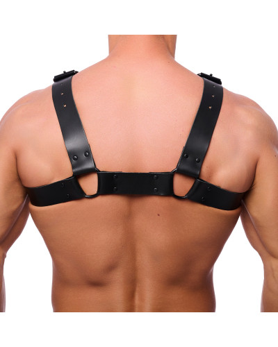 Harnais en cuir Bulldog Noir  Couleur principale:Noir