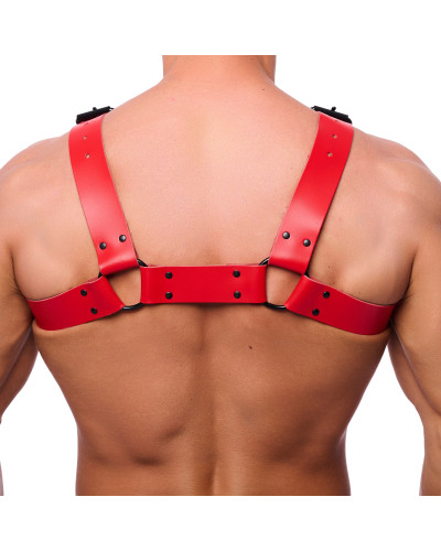 Harnais en cuir BULLDOG Rouge  Couleur principale:Rouge