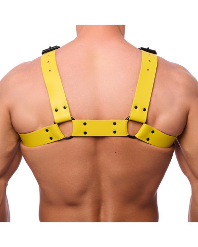 Harnais en cuir Bulldog Jaune  Couleur principale:Jaune