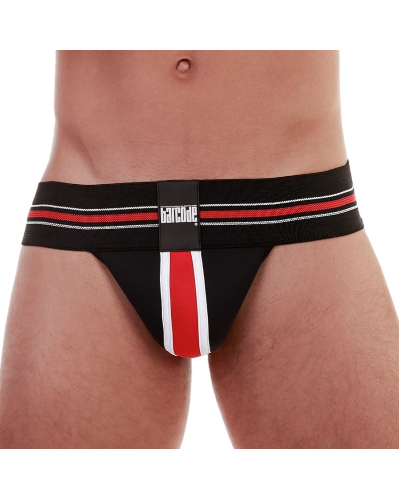 Jockstrap Denis Noir-Rouge  Couleur principale:Noir Couleur secondaire:Rouge