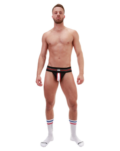 Jockstrap Denis Noir-Blanc  Couleur principale:Noir Couleur secondaire:Blanc