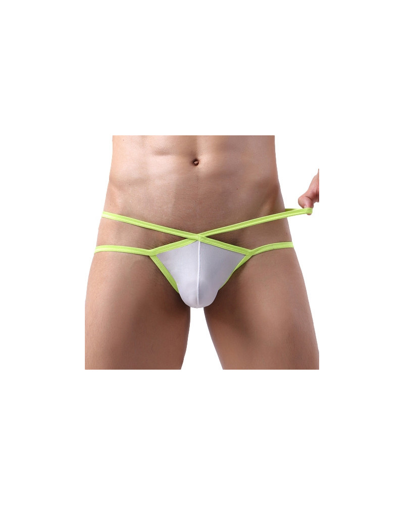 Jockstrap Bellicross Blanc-Jaune fluo  Couleur principale:Blanc Couleur secondaire:Jaune