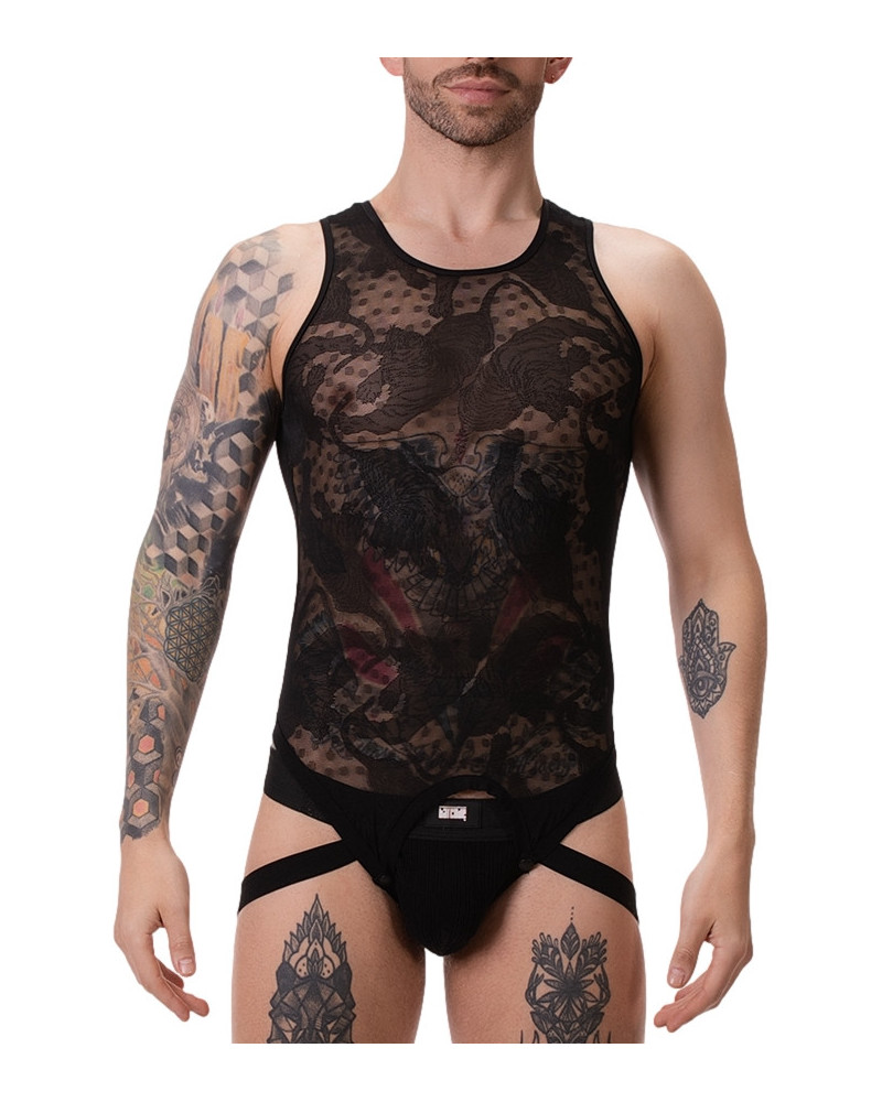 Body homme en dentelle ENVER Noir  Couleur principale:Noir