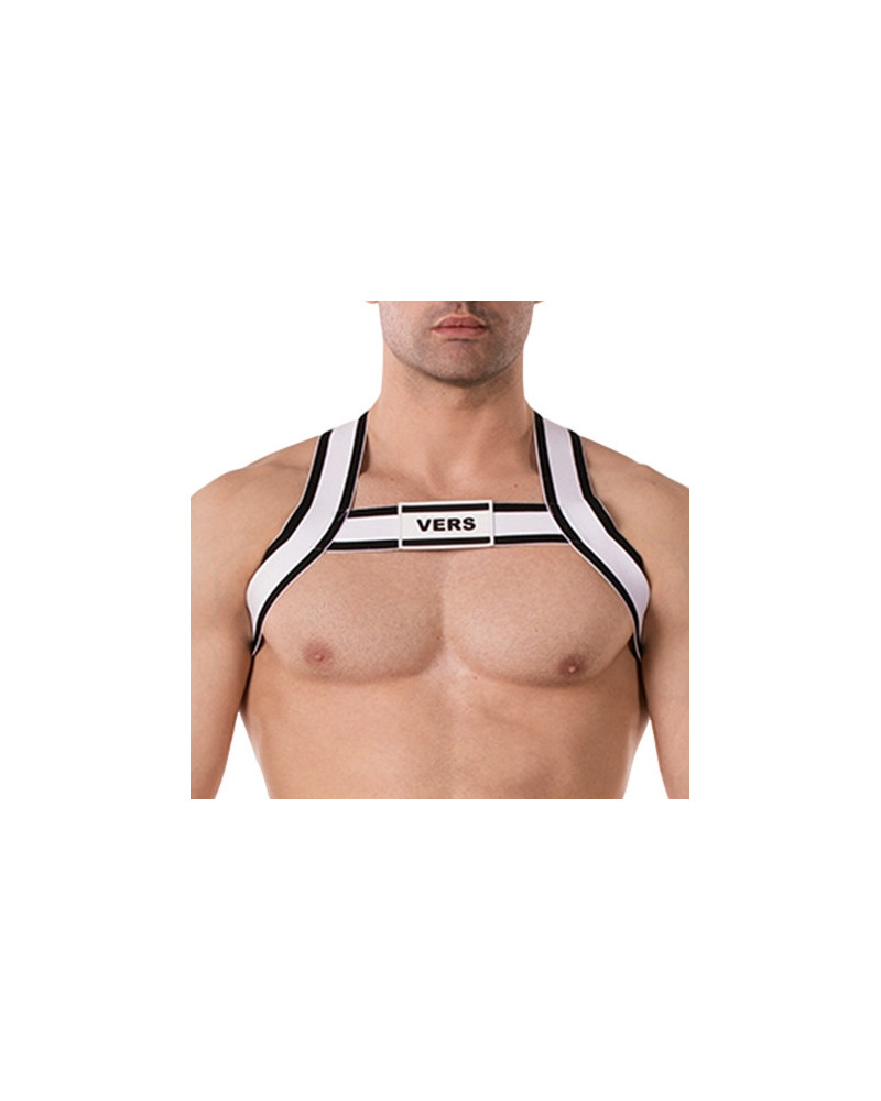 Harnais élastique Vers Noir-Blanc  Couleur principale:Noir Couleur secondaire:Blanc