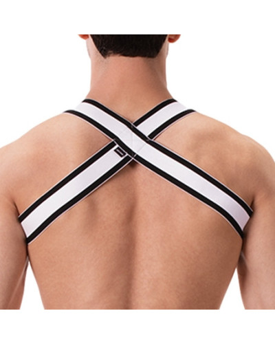 Harnais élastique Vers Noir-Blanc  Couleur principale:Noir Couleur secondaire:Blanc