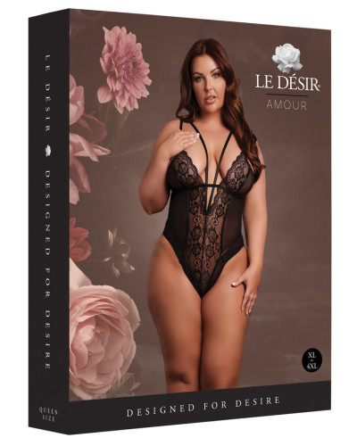 Body Dentelle Double Bretelle Grande Taille Carlita Noir Taille:XL/4XL Couleur principale:Noir