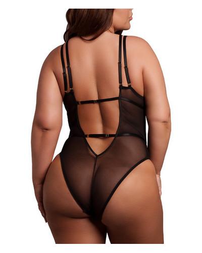 Body Dentelle Double Bretelle Grande Taille Carlita Noir Taille:XL/4XL Couleur principale:Noir