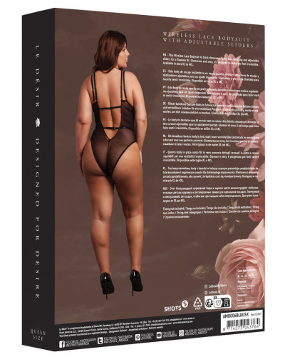 Body Dentelle Double Bretelle Grande Taille Carlita Noir Taille:XL/4XL Couleur principale:Noir