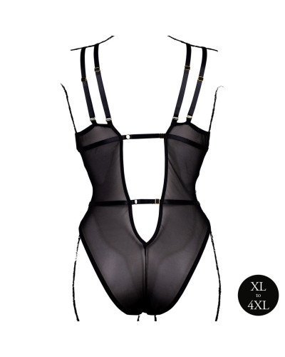 Body Dentelle Double Bretelle Grande Taille Carlita Noir Taille:XL/4XL Couleur principale:Noir