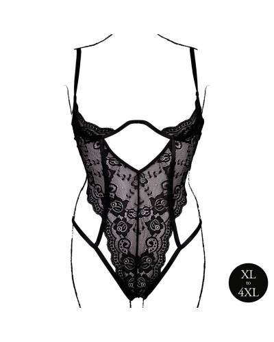 Body Dentelle Grande Taille Sandra Noir Taille:XL/4XL Couleur principale:Noir
