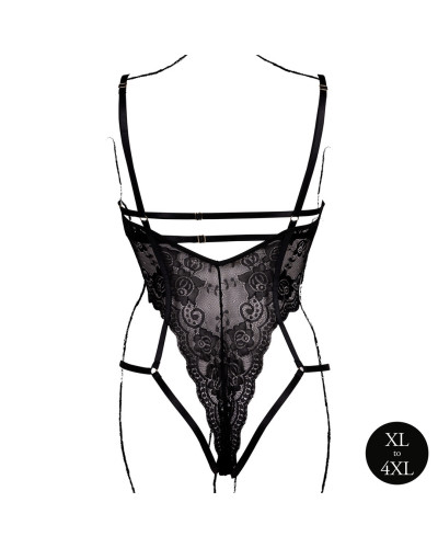 Body Dentelle Grande Taille Sandra Noir Taille:XL/4XL Couleur principale:Noir
