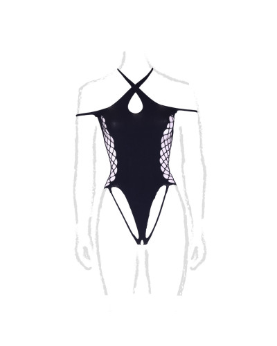 Body String Ouvert Grande Taille Leda Noir Taille:XL/4XL Couleur principale:Noir