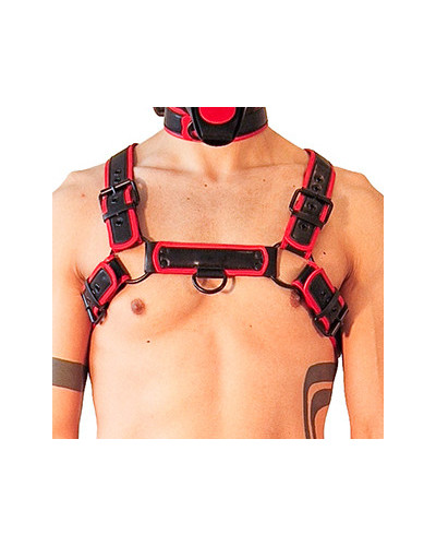 Harnais Puppy Harness Noir-Rouge  Couleur principale:Noir Couleur secondaire:Rouge