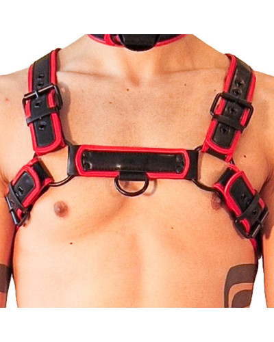 Harnais Puppy Harness Noir-Rouge  Couleur principale:Noir Couleur secondaire:Rouge
