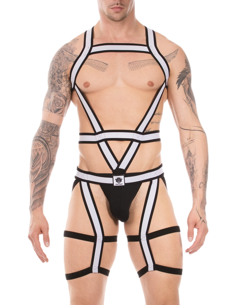 Ensemble Harnais Duo Javed Noir-Blanc  Couleur principale:Noir Couleur secondaire:Blanc