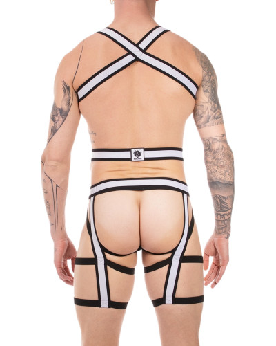 Ensemble Harnais Duo Javed Noir-Blanc  Couleur principale:Noir Couleur secondaire:Blanc