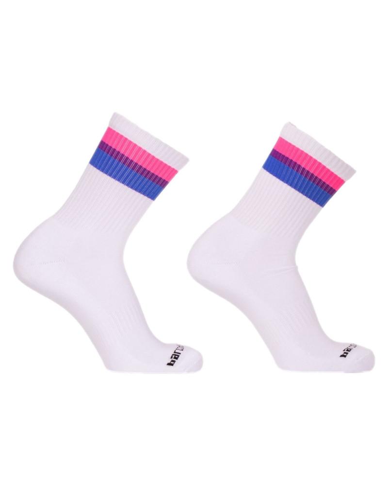 Chaussettes blanches Bisex Flag Fetish Half Socks  Couleur principale:Blanc