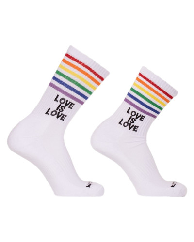 Chaussettes Love is Love Gym Socks Blanches  Couleur principale:Blanc
