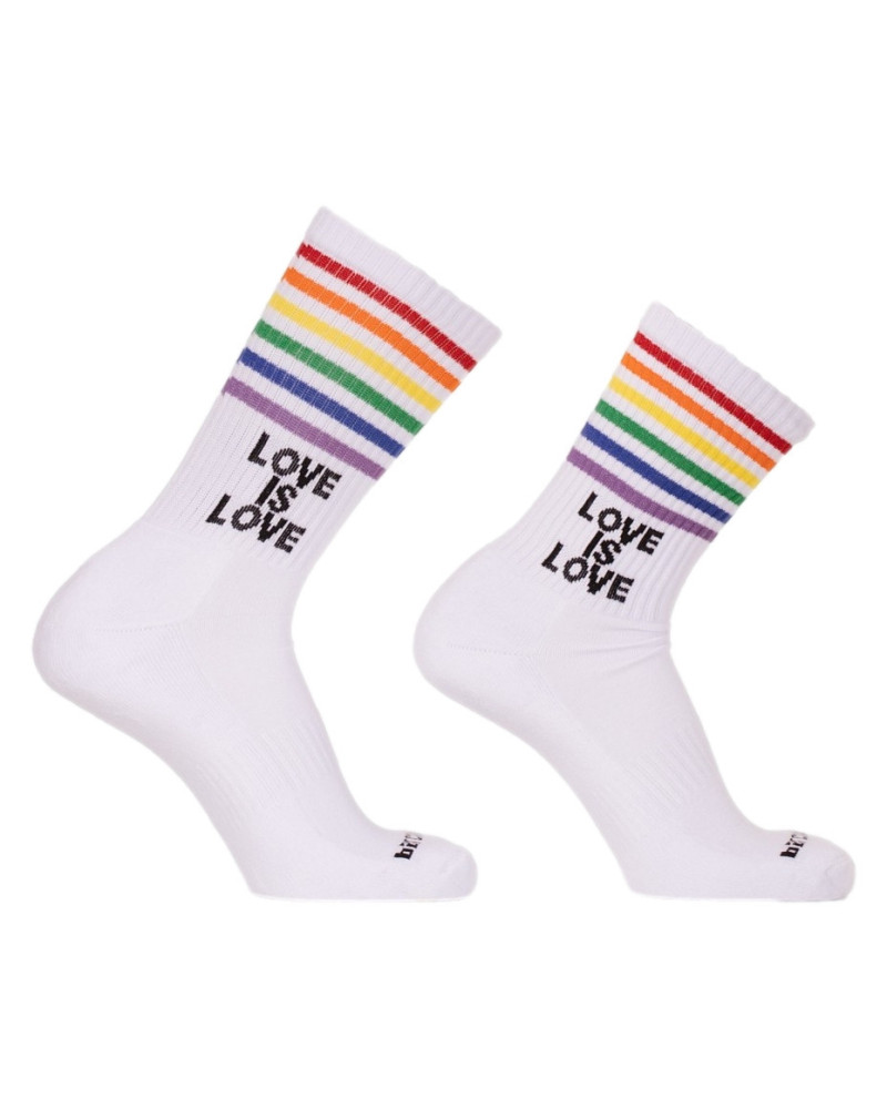 Chaussettes Love is Love Gym Socks Blanches  Couleur principale:Blanc