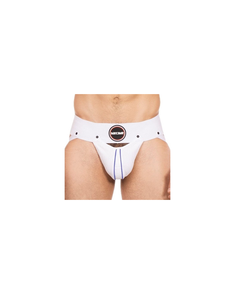Jockstrap Rokk Blanc-Bleu  Couleur principale:Blanc Couleur secondaire:Bleu