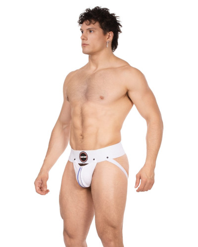 Jockstrap Rokk Blanc-Bleu  Couleur principale:Blanc Couleur secondaire:Bleu