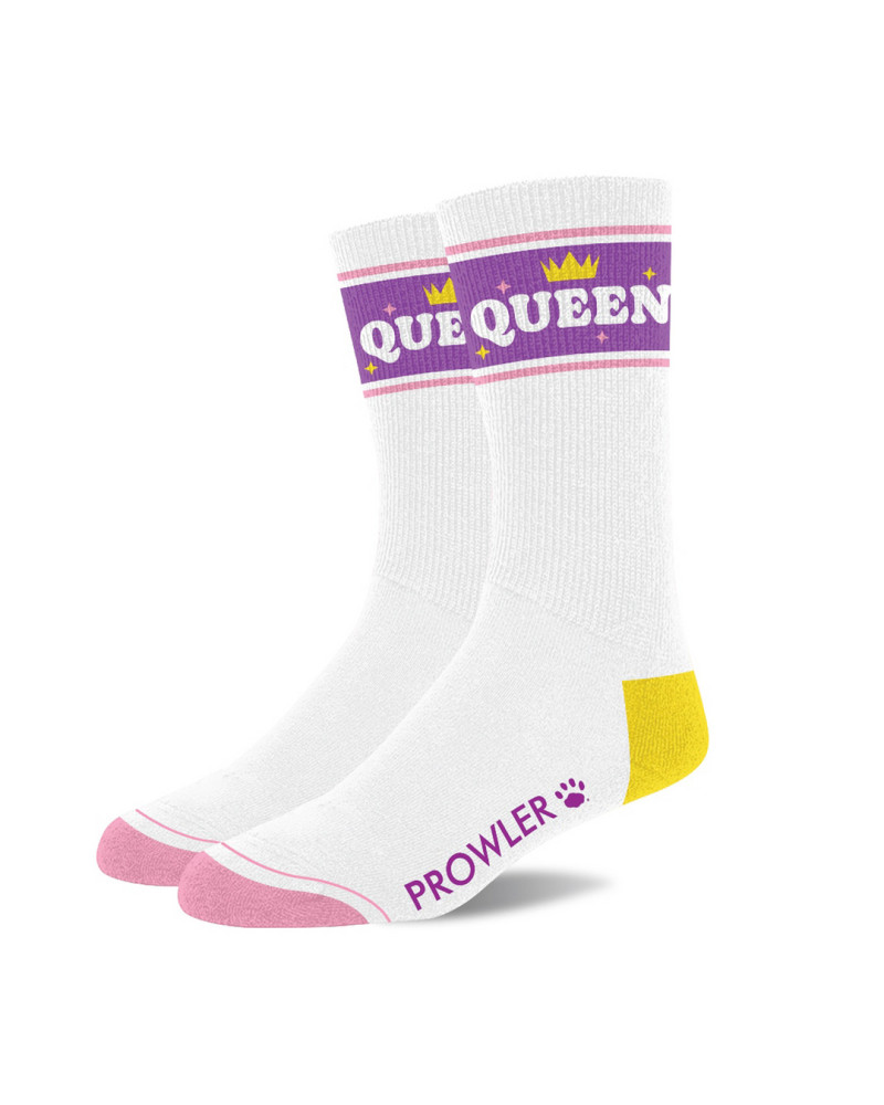 Chaussettes Queen Blanc-Violet-Jaune 