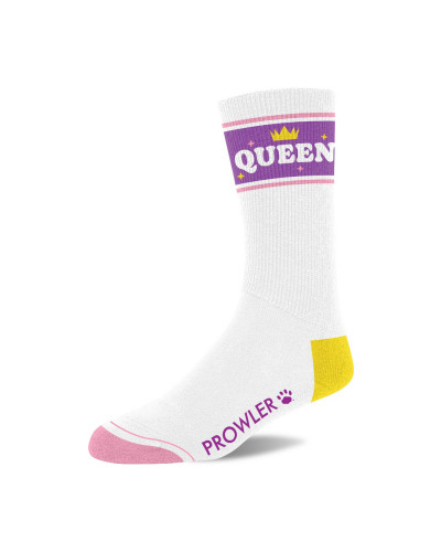 Chaussettes Queen Blanc-Violet-Jaune 