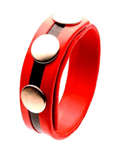 Cockring Rubber 3 snaps Rouge 