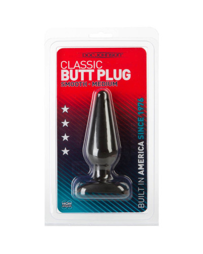 Butt Plug Smooth 12 x 3.8 cm Noir 
