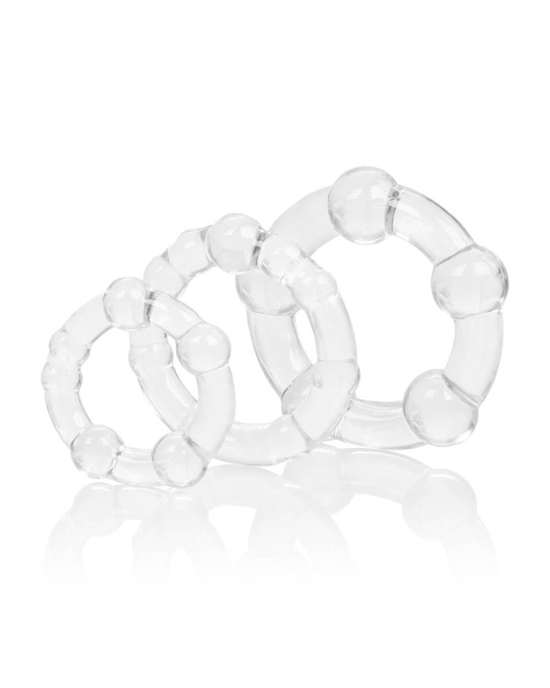Lot de 3 Cockrings Balls Clear 