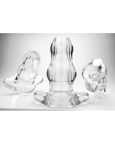 Double Tunnel Plug Transparent Medium 9.5 x 5.2 cm 