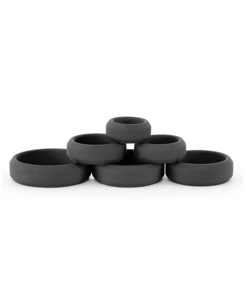 Lot de 6 cockrings silicone 