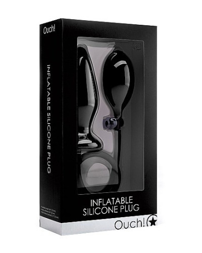 Plug gonflable Ouch en silicone noir 