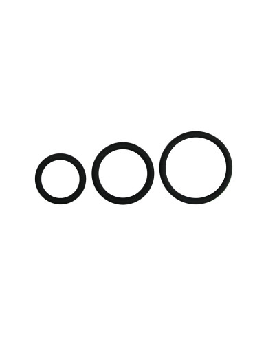 Pack 3 cockrings Silicone Noir 
