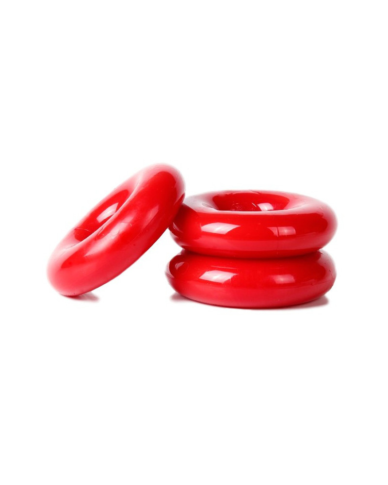 Lot de 3 cockrings Chubby Rouge 