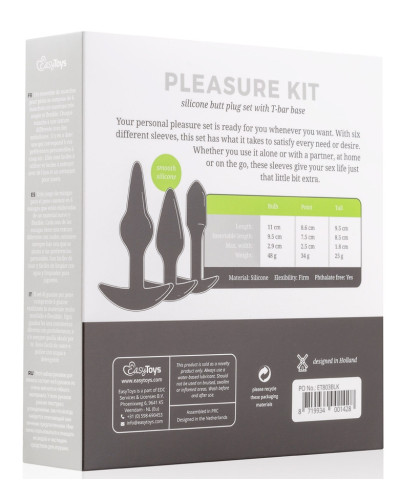 Kit de 3 plugs Pleasure Noirs 