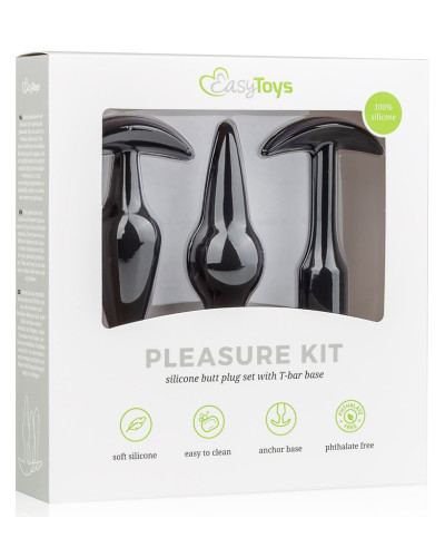 Kit de 3 plugs Pleasure Noirs 