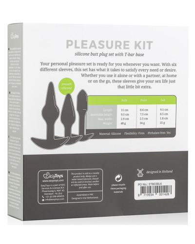 Kit de 3 plugs Pleasure Noirs 