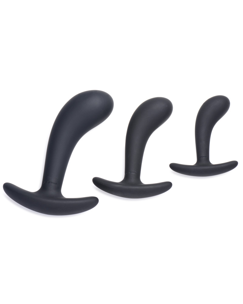 Pack de 3 plugs Trainer Silicone Dark Delights Noirs 